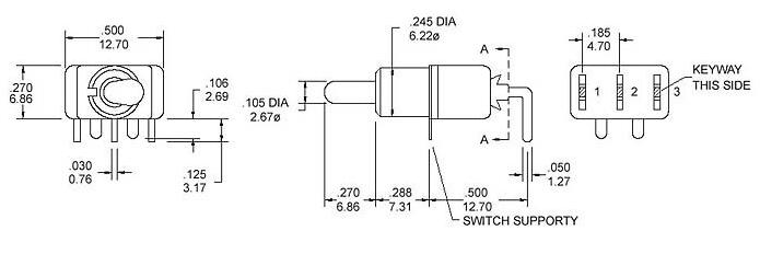 單排紅色彎腳兩檔鈕子開關(guān)TS8-102C3鈕子開關(guān)