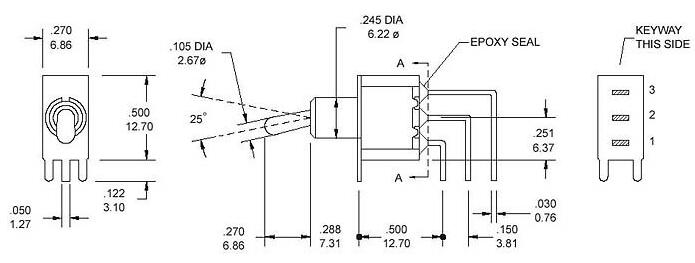 單排彎腳紅色兩檔鈕子開關(guān)TS8102C4鈕子開關(guān)