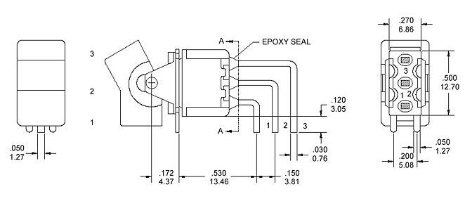 RS8-102R4 船形小型90度側(cè)彎紅色 臥式鈕子開(kāi)關(guān)