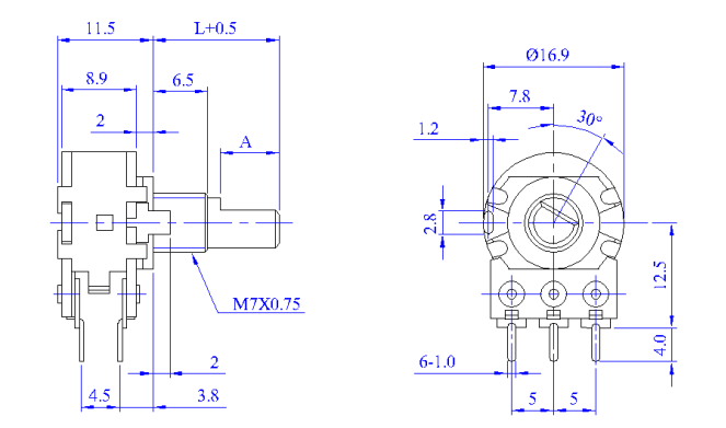 五腳點位器尺寸圖