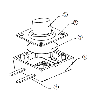 12*12輕觸開關(guān)結(jié)構(gòu)分析