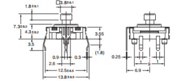 輕觸開關(guān)尺寸圖
