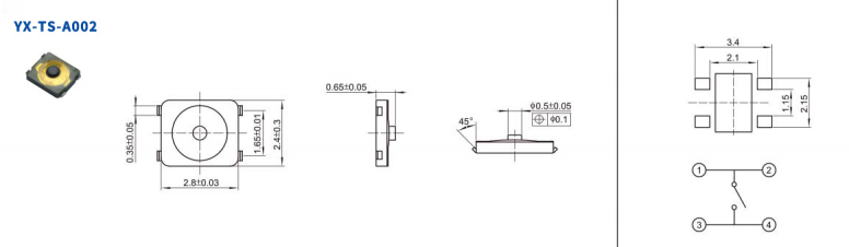 四腳輕觸開(kāi)關(guān)電路圖